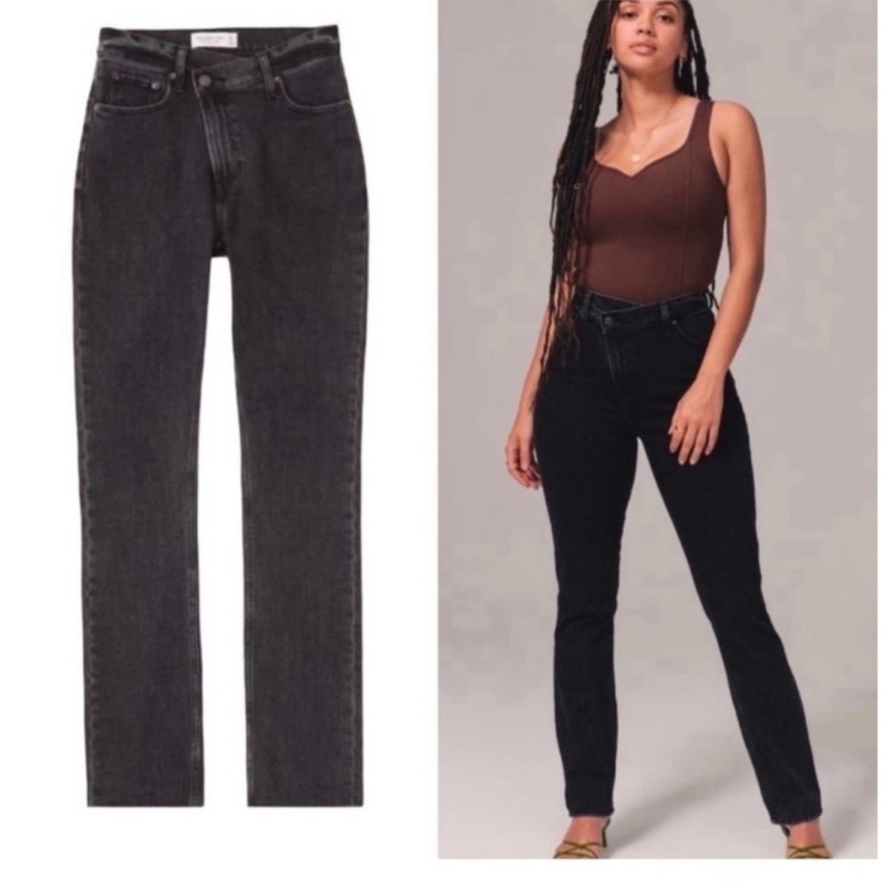 Abercrombie & Fitch Black Straight Leg Jeans Versatile Style
